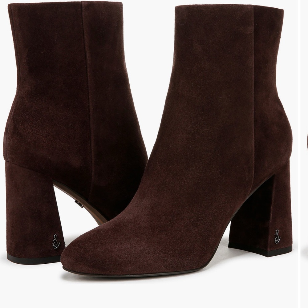 Sam Edelman Daria Ankle Bootie in Chocolate Suede